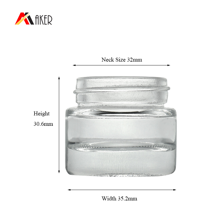 Recycled Skincare Packaging Clear Bottle Jars 7ml Glass Jar With Lid