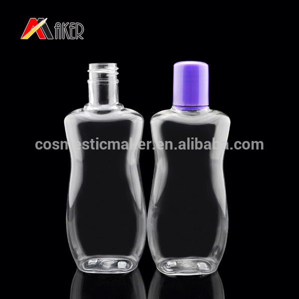 120ml square shape transparent PET plastic bottle with screw cap