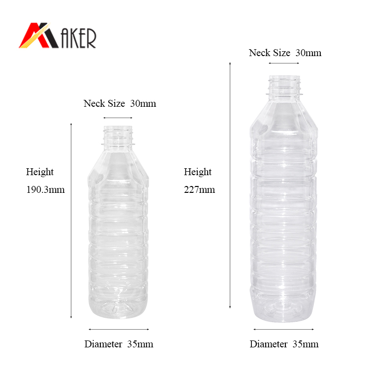 450ml 600ml Square Clear PET Plastic Drinking Water Bottles Wholesale