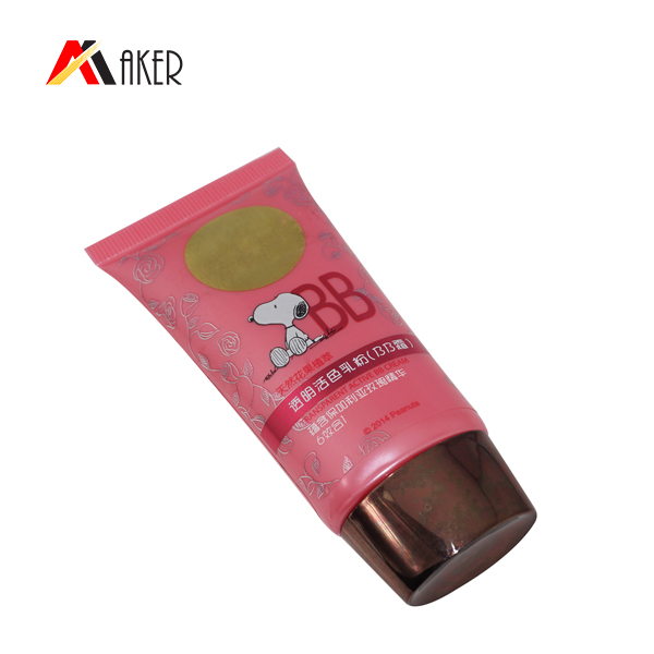 40g Red Oval 35mm Screen Printing Offset Printing Surface Cosmetic Tube Plastic Material For BB Cream