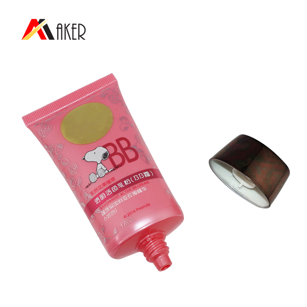 40g Red Oval 35mm Screen Printing Offset Printing Surface Cosmetic Tube Plastic Material For BB Cream
