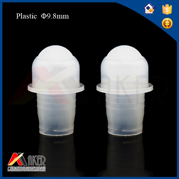 9 mm plastic bottle parts roll on stainless steel ball and PP holder