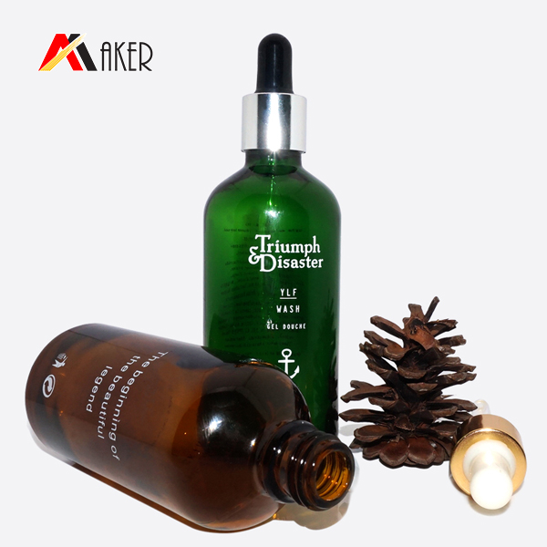 Wholesale 3 oz 100ml amber liquid glass dropper bottle with cap