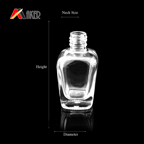Wholesale custom designed empty nail polish glass bottle with caps