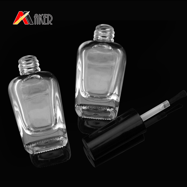 Wholesale custom designed empty nail polish glass bottle with caps