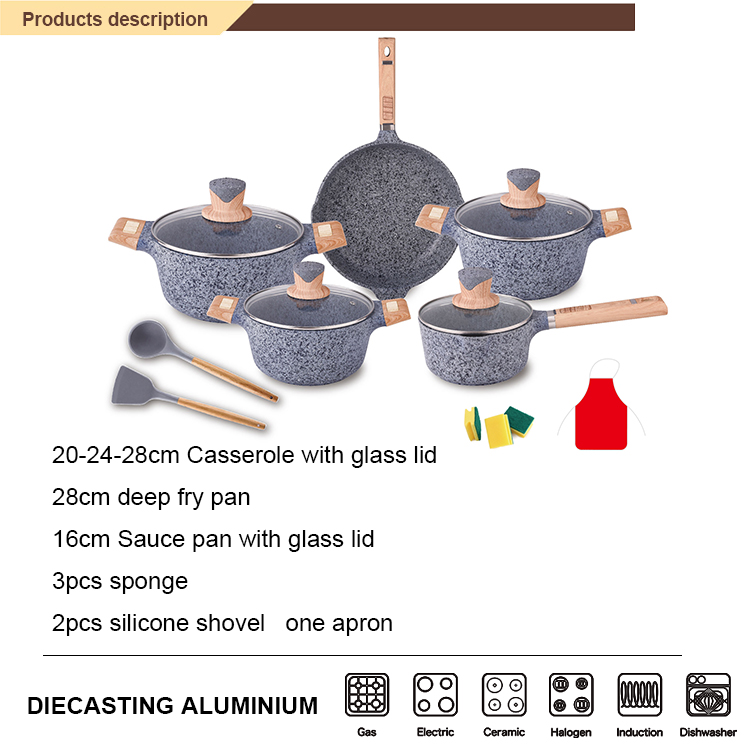 15-piece Gray Granite Stone Complete Cookware Bakeware set With Durable  Mineral from China Manufacturer - OSFE INDUSTRIAL CO., LTD