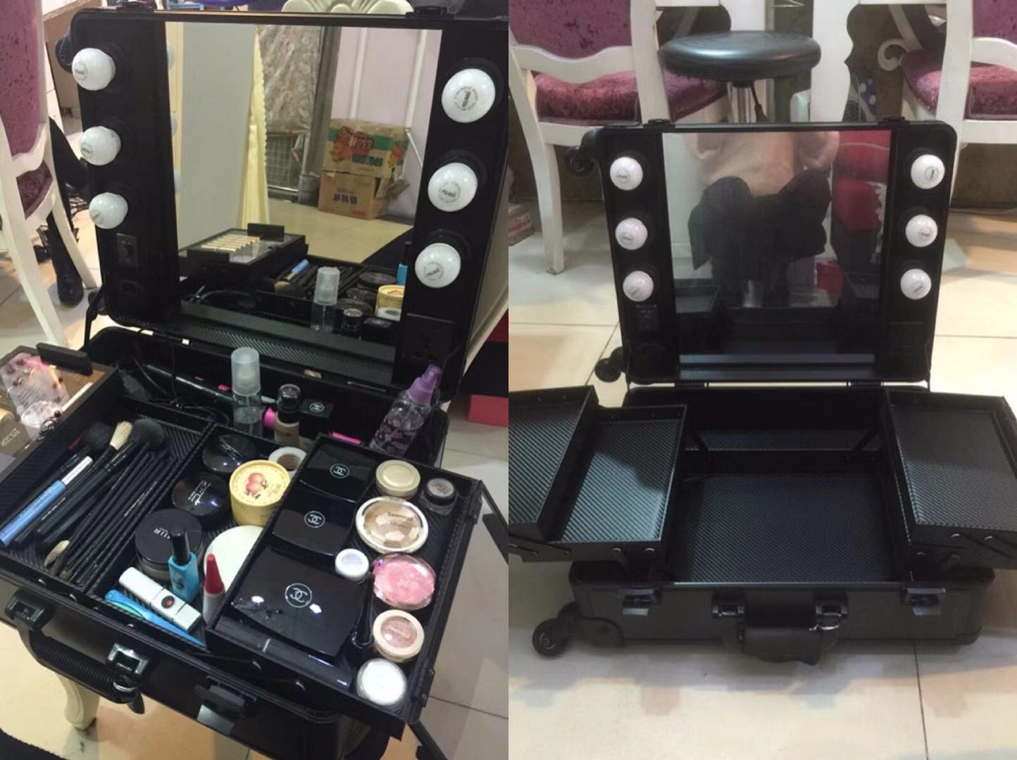 makeup case with lights