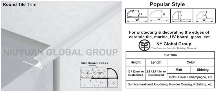 round open shape tile trim