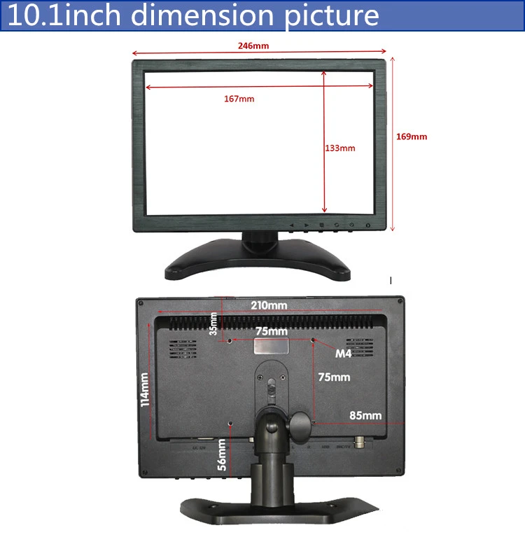 10.1 inch IPS panel Lcd Monitor Capacitive Computer Wall Mount Touch Screen