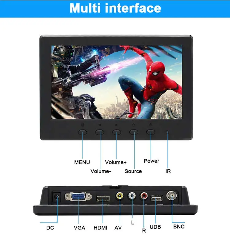 New Model 7inch cctv led monitor HDMI pc monitor tft lcd monitor