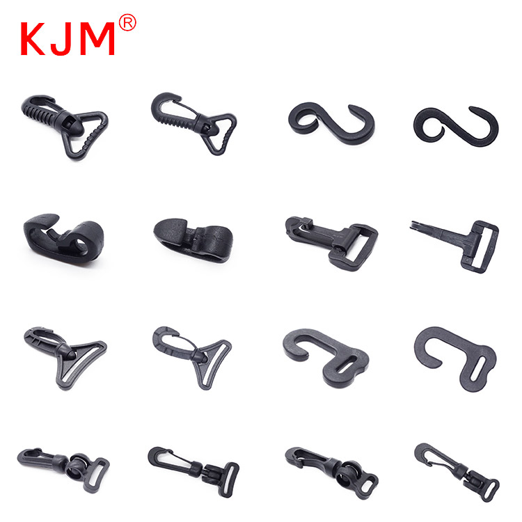 Bag Clasps Lobster Swivel Trigger Clips Plastic Snap Hook Black