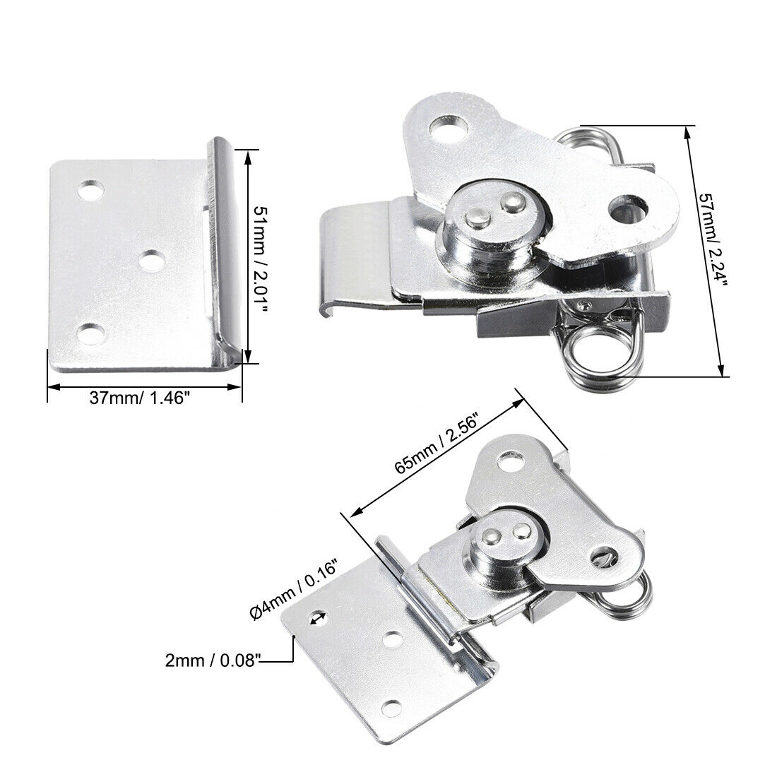Metal Spring Loaded Butterfly Toggle Latch / Lock For Toolbox Chest, Trunk Flighting Case