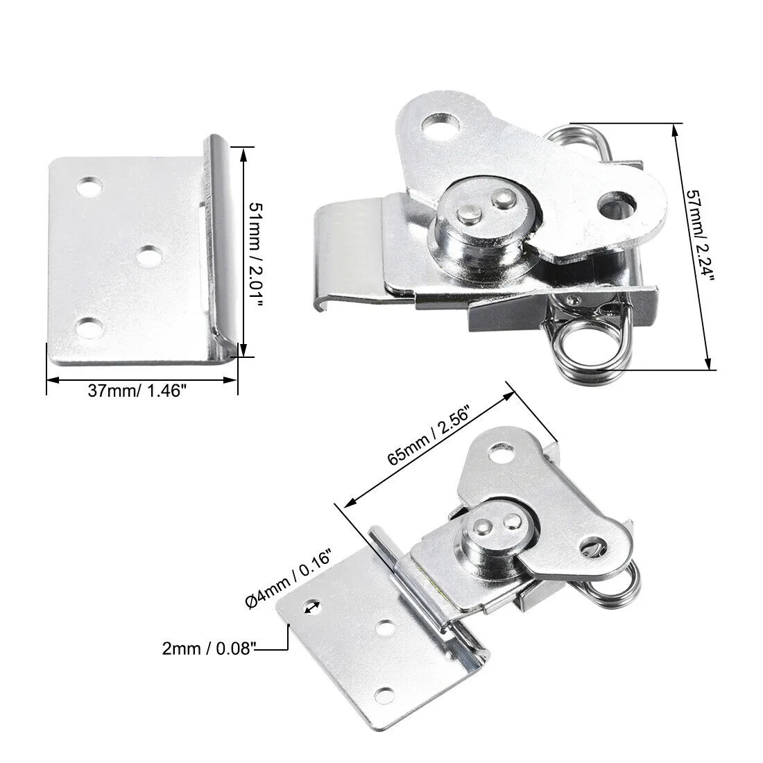 Metal Iron Spring Loaded Butterfly Twist Toggle Latch Large Keep Clamp or Lock