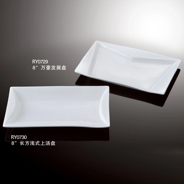 Custom size custom shape white porcelain ceramic plates