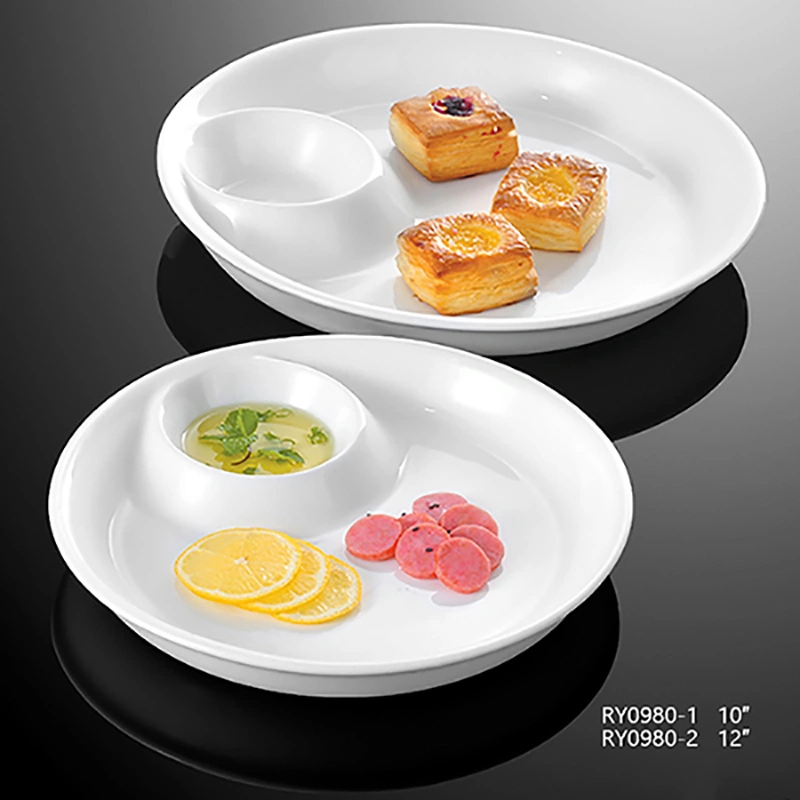 Eco-friendly dinnerware white porcelain plates serving plate for restaurant
