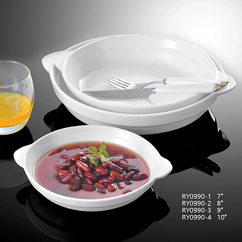 Eco-friendly dinnerware white porcelain plates serving plate for restaurant