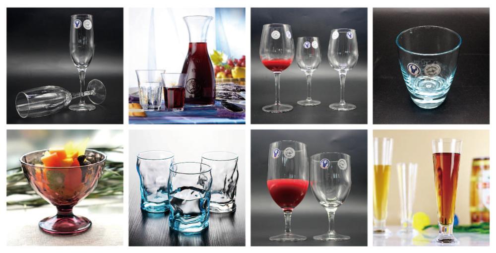 Tableware Restaurant Use thin and small bule clear glass tea cup