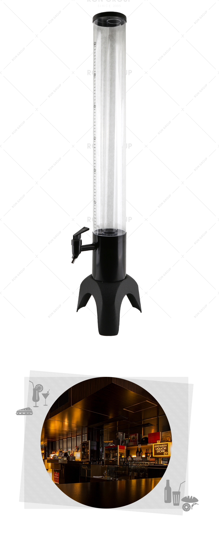 Custom logo bar restaurant plastic 3L beer water dispenser
