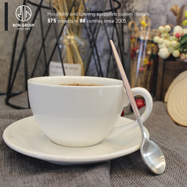 Guangdong customized coffee shop white ceramic coffee mug