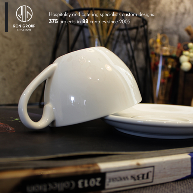 Guangdong customized coffee shop white ceramic coffee mug