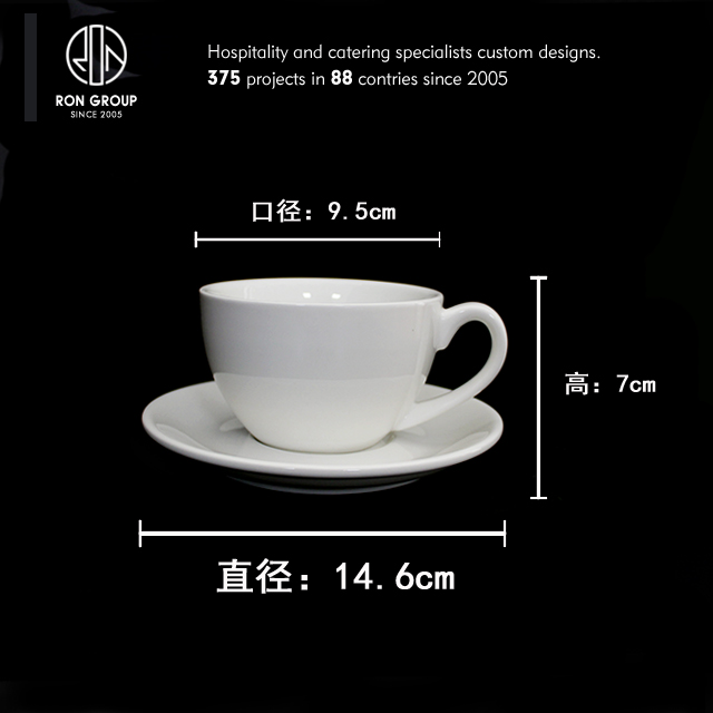 Guangdong customized coffee shop white ceramic coffee mug