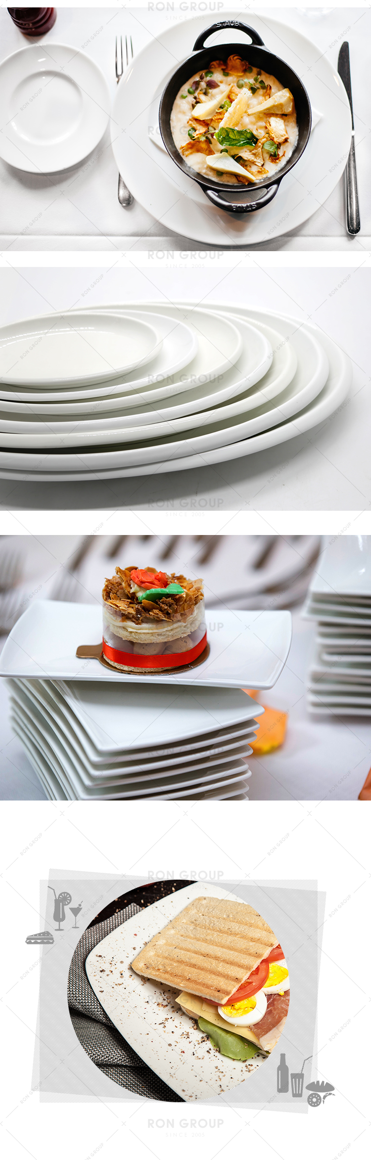 Wholesale restaurant hotel 5 inches white porcelain plates for food