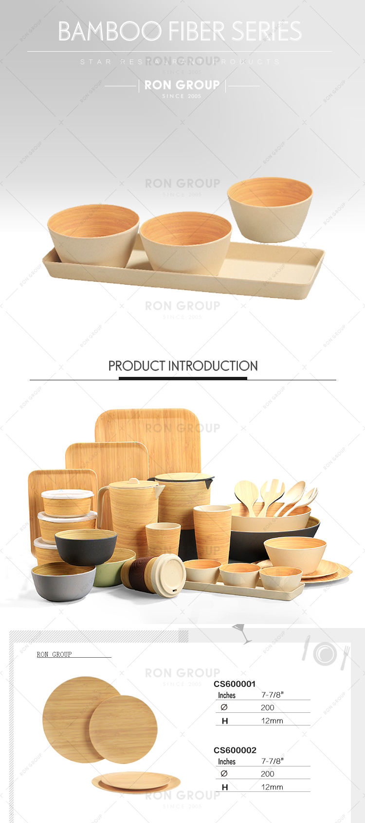 Restaurant food grade biodegradable bamboo fiber salad soup bowl