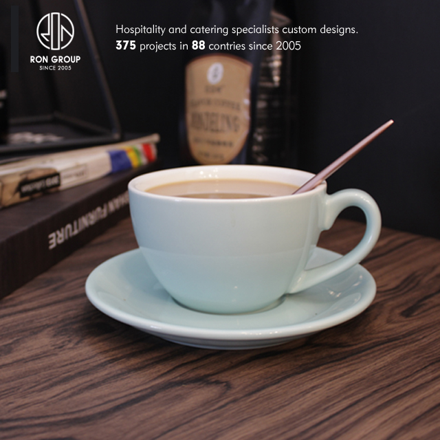 Custom food grade restaurant colorful 300ml porcelain coffee mug