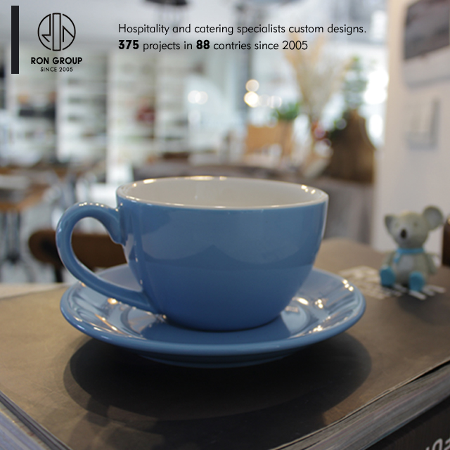 Custom food grade restaurant colorful 300ml porcelain coffee mug