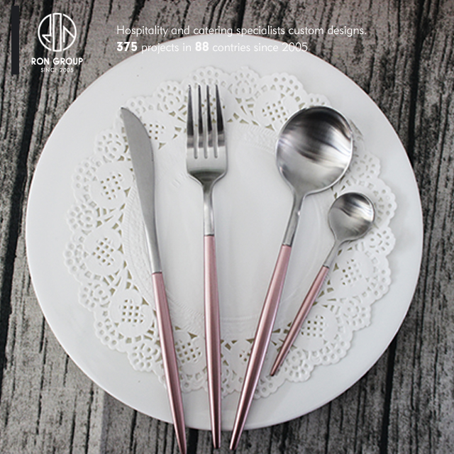 Custom made hotel 4 pieces chinese stainless steel cutlery set