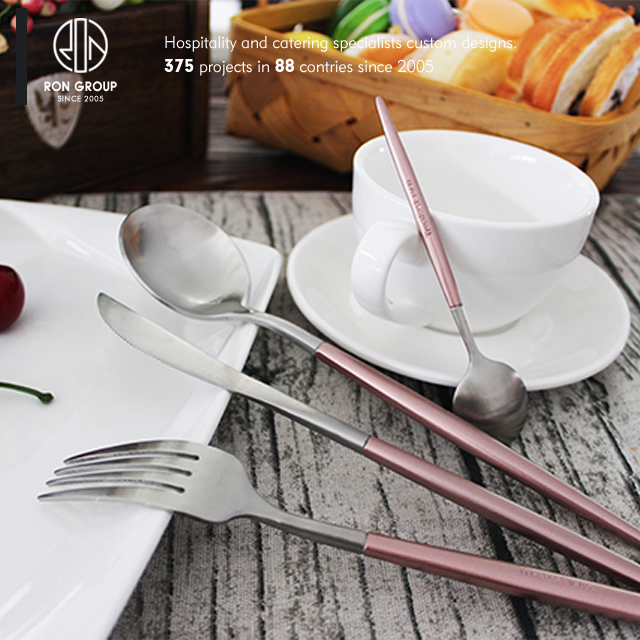 Custom made hotel 4 pieces chinese stainless steel cutlery set