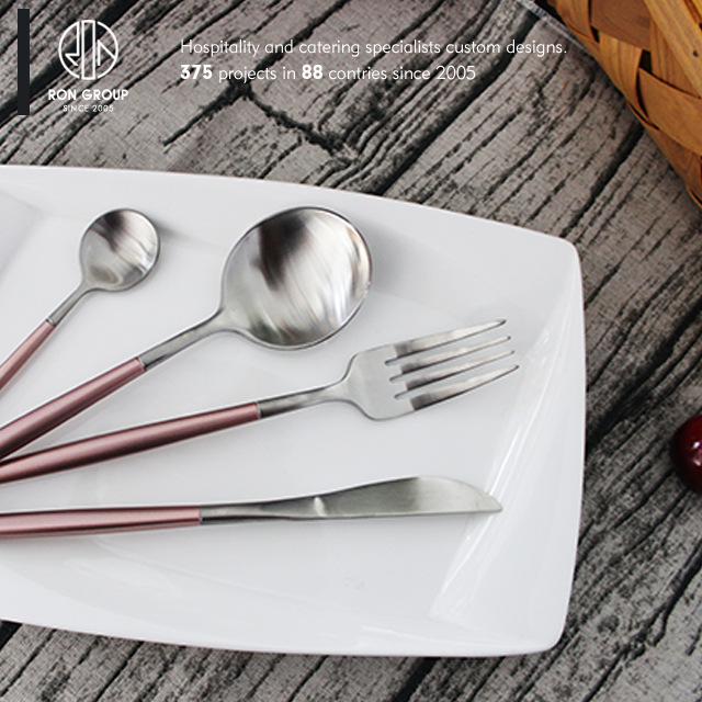Custom made hotel 4 pieces chinese stainless steel cutlery set