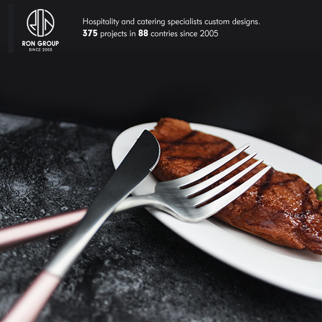 Custom made hotel 4 pieces chinese stainless steel cutlery set