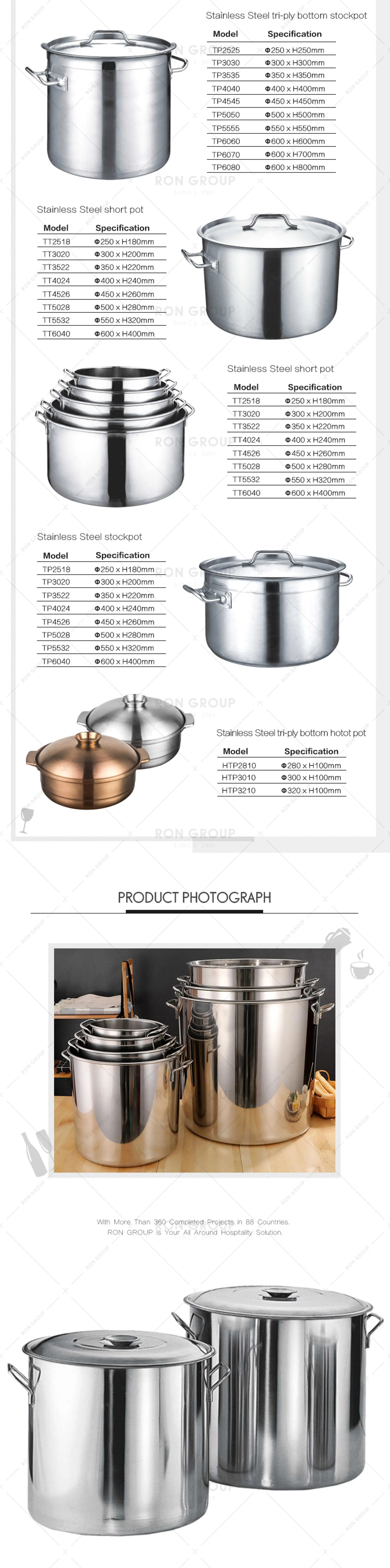 Commercial restaurant stainless steel large cooking pot for sale