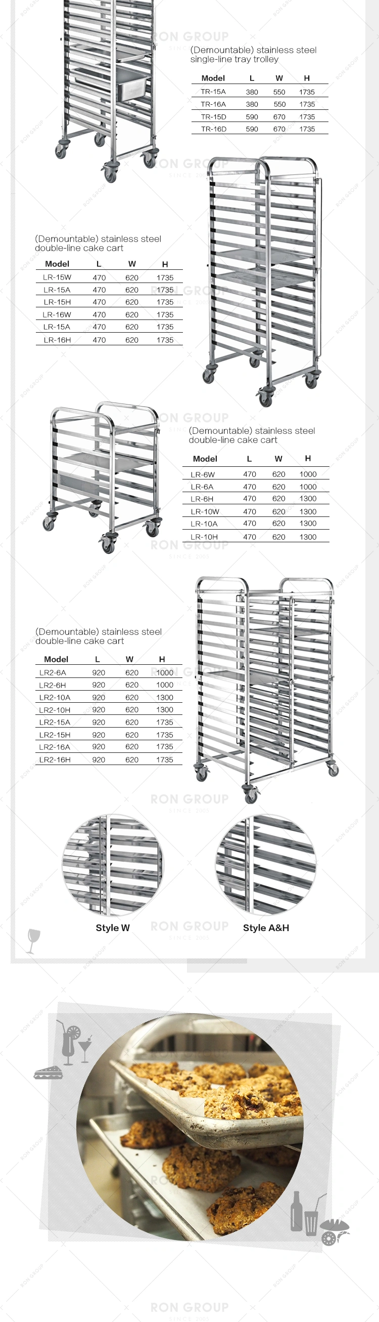 Restaurant 2 Tier stainless steel kitchen service trolley with wheels