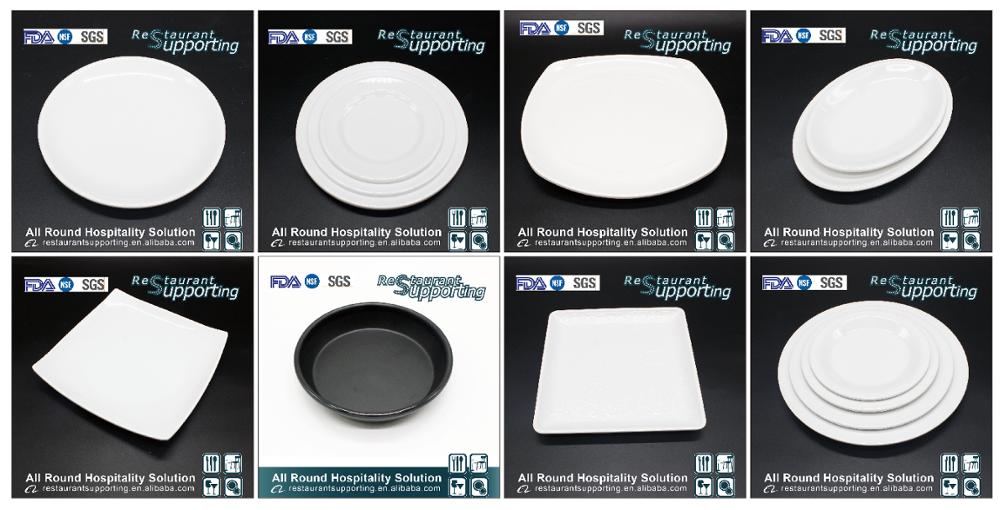 Custom high quality black melamine serving plate for restaurant dinner