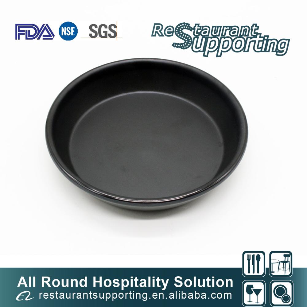 Custom high quality black melamine serving plate for restaurant dinner