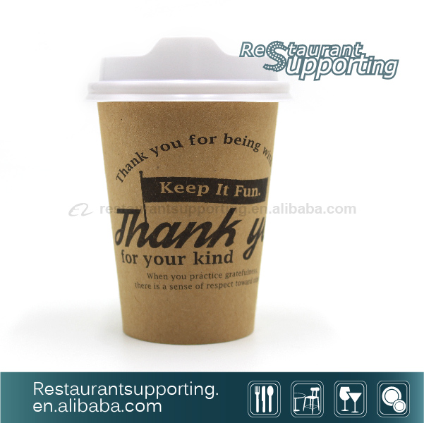 High quality restaurant custom printed costa coffee paper cup with lid
