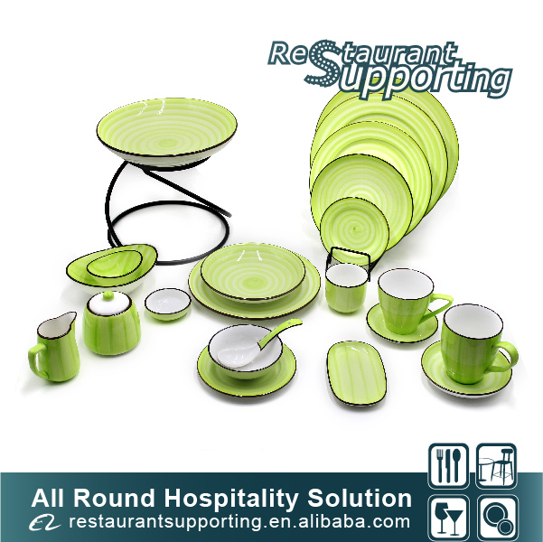 Foshan wholesale custom beautiful porcelain restaurant dessert plate sets