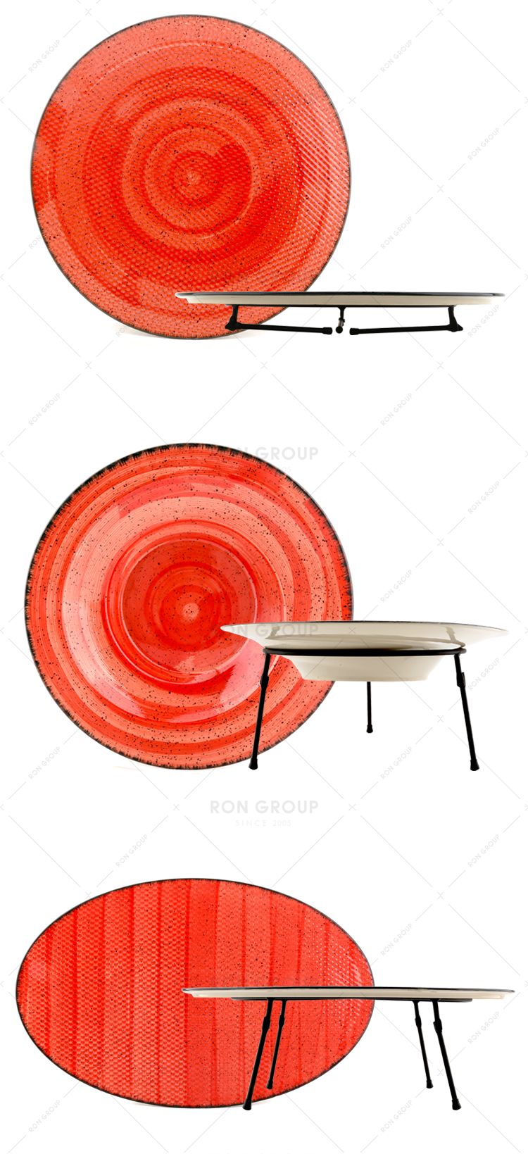 Food grade custom logo printed colored restaurant ceramic plates