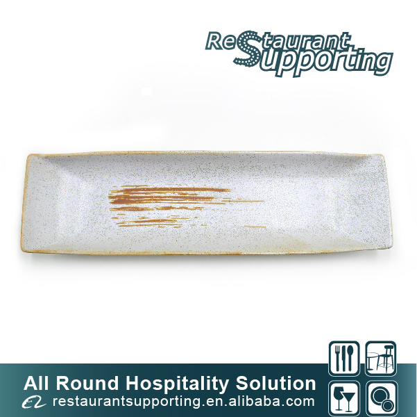 Foshan OEM Eco Friendly long Japanese Sushi ceramic plate for sale