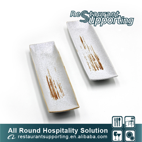 Foshan OEM Eco Friendly long Japanese Sushi ceramic plate for sale