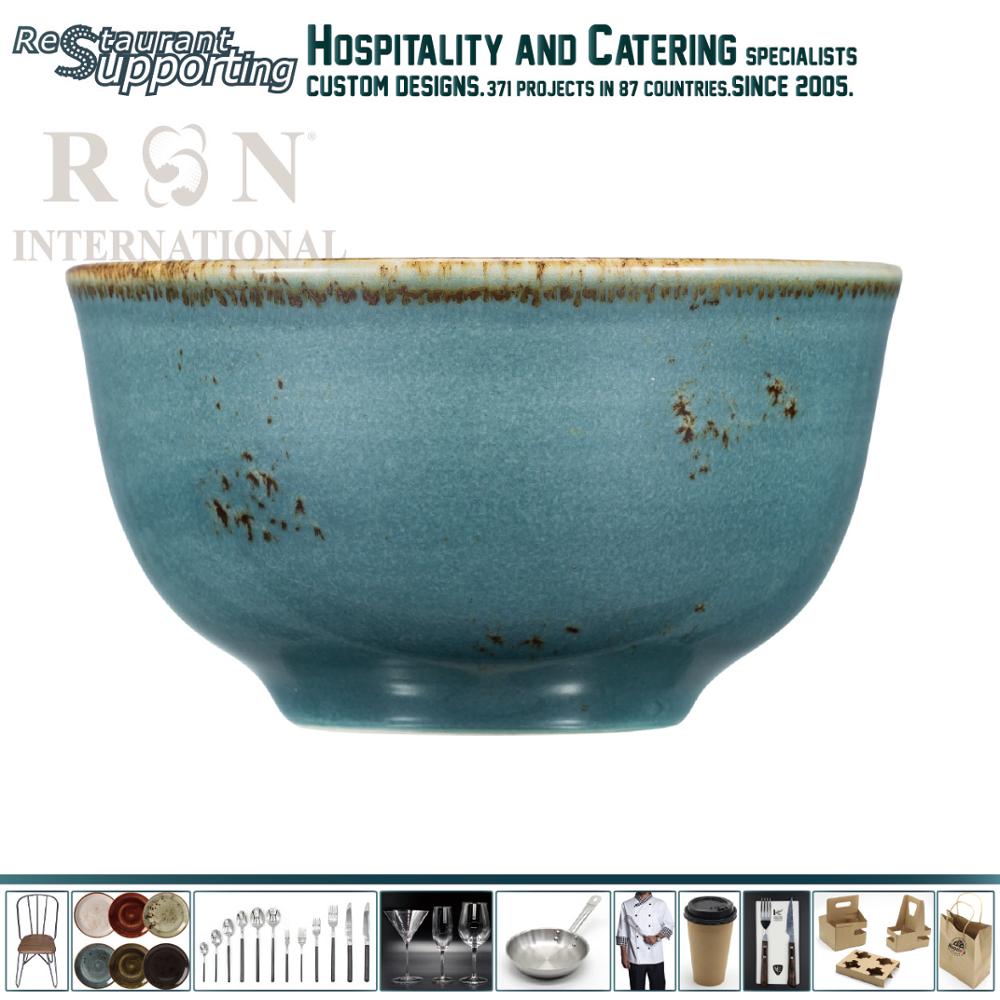 Hot selling food grade restaurant dinnerware 4'' green soup bowl ceramic