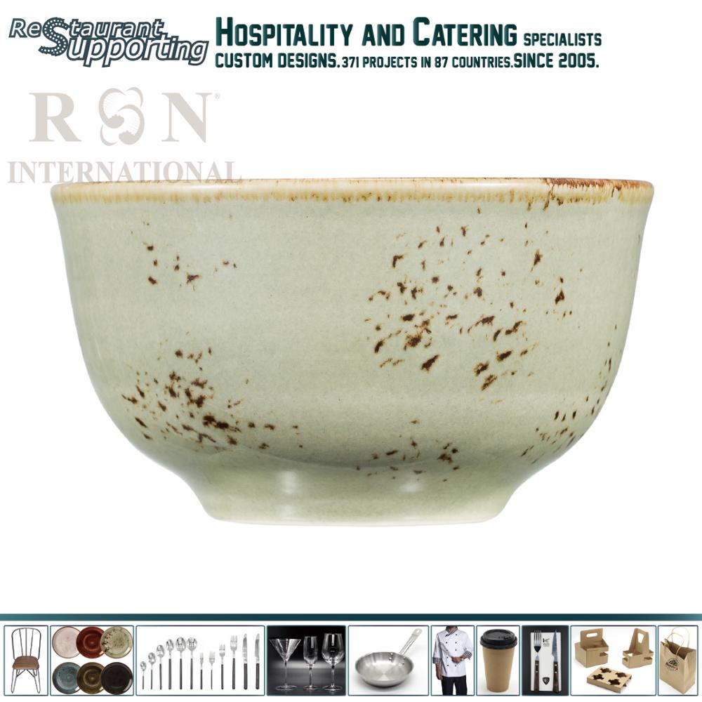 Hot selling food grade restaurant dinnerware 4'' green soup bowl ceramic
