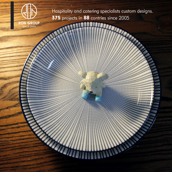 Japanese restaurant food grade 18cm round porcelain plate set