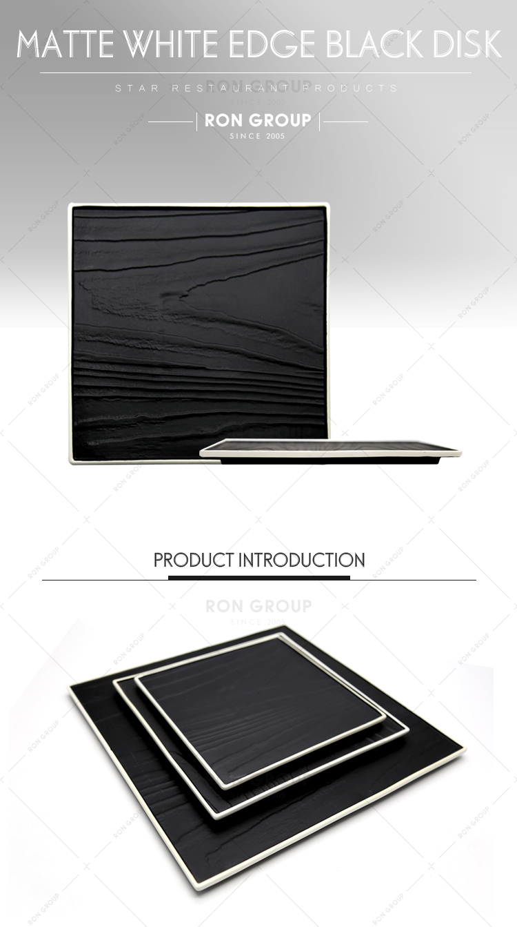 Restaurant black color unbreakable ceramic microwave dish plate