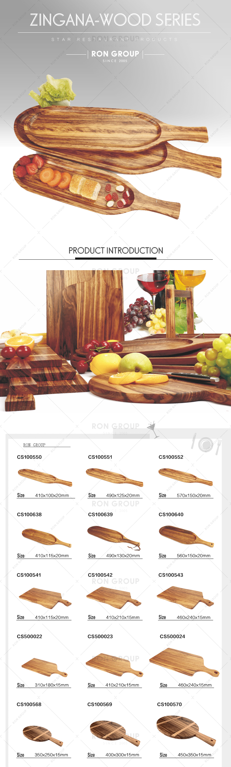 Custom restaurant round wooden pizza cutting board with handle