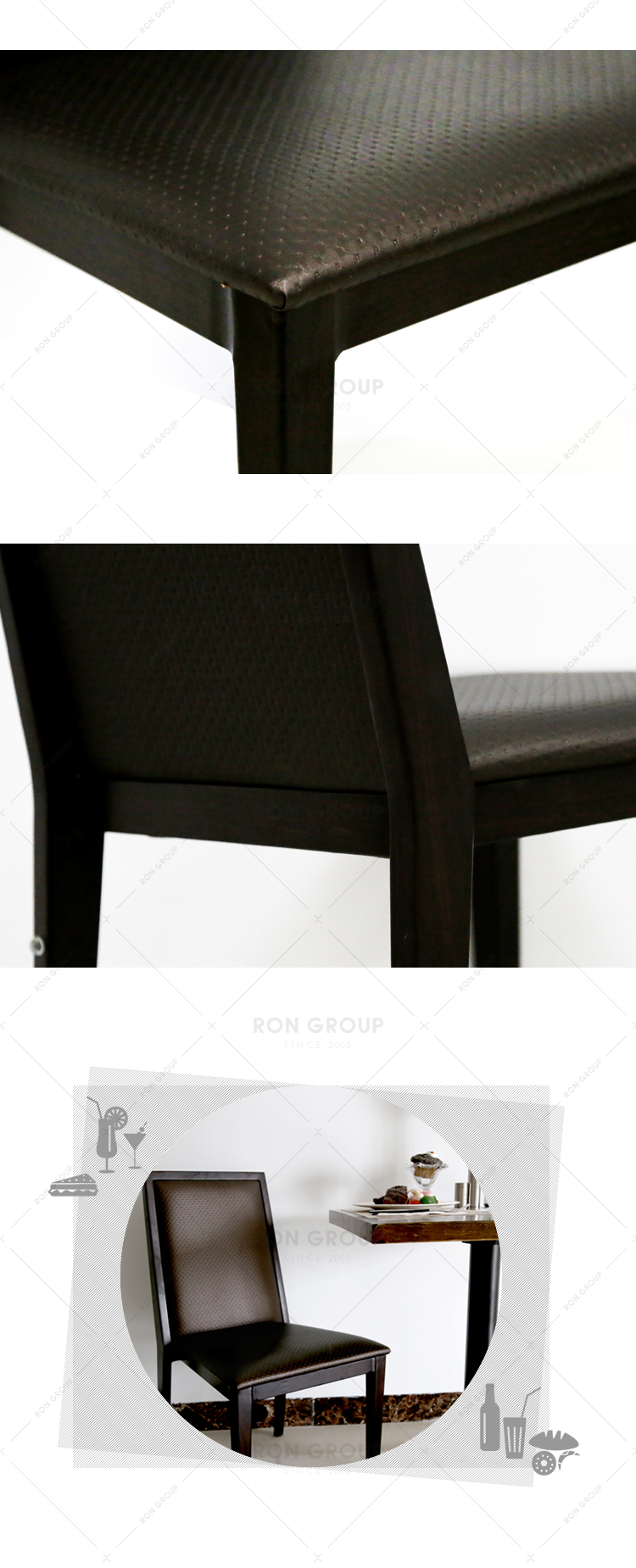 Customized modern solid wood design restaurant used dining chairs