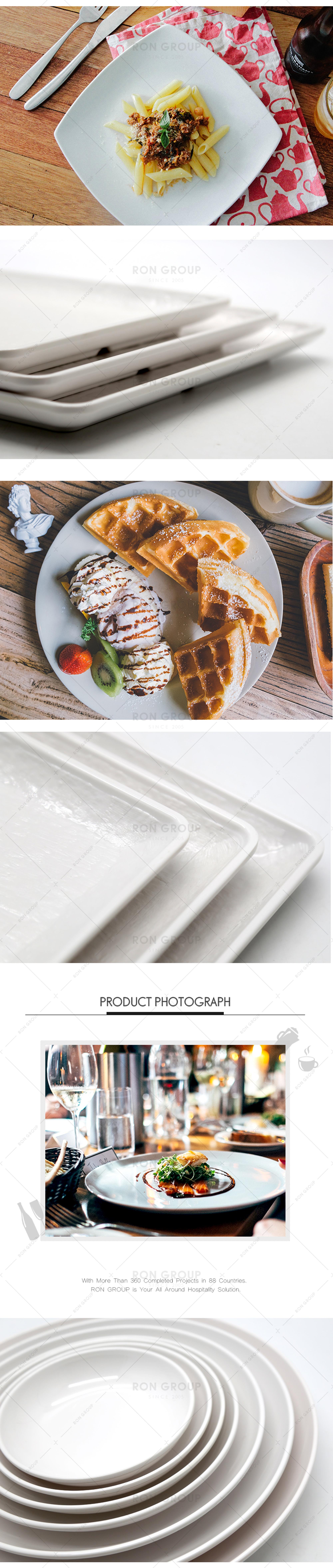 Restaurant decorating food grade clear bule color plastic food plate
