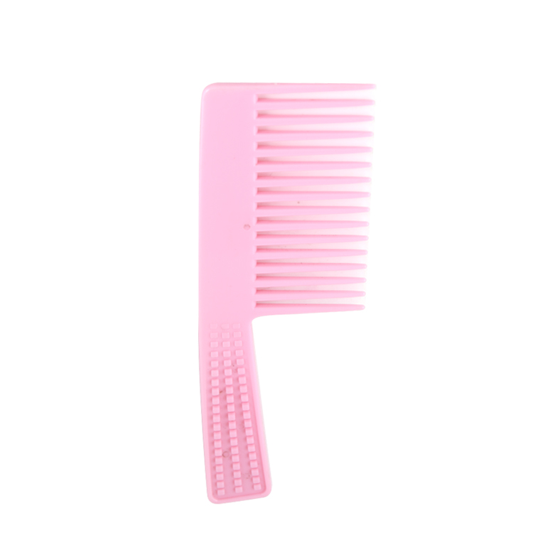 Xinlinda brand pink color plastic big customized portable comfortable plastic big size wide tooth hair comb